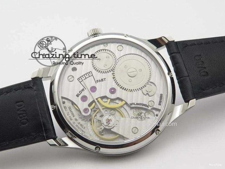 MIROTIME 0425 Portuguese IW545407 Black Dial ZF 1:1 Best Edition On Dark Blue Leather Strap DailyWear 7337